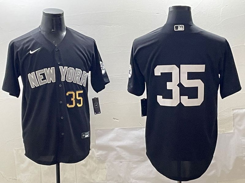 Men New York Yankees 35 No Name Black Game 2025 Nike MLB Jersey style 5
